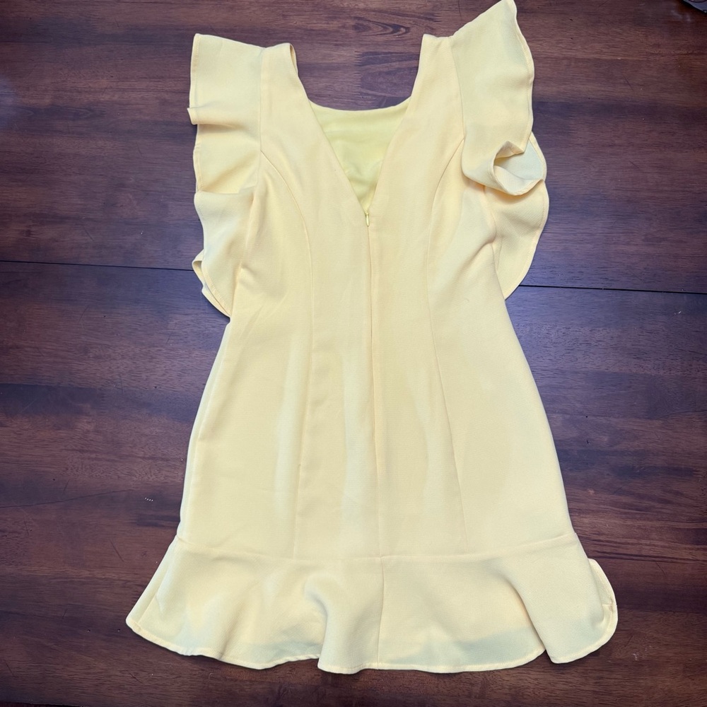 BCBGeneration Ruffle Sleeve Yellow Mini Dress - Picture 6 of 13